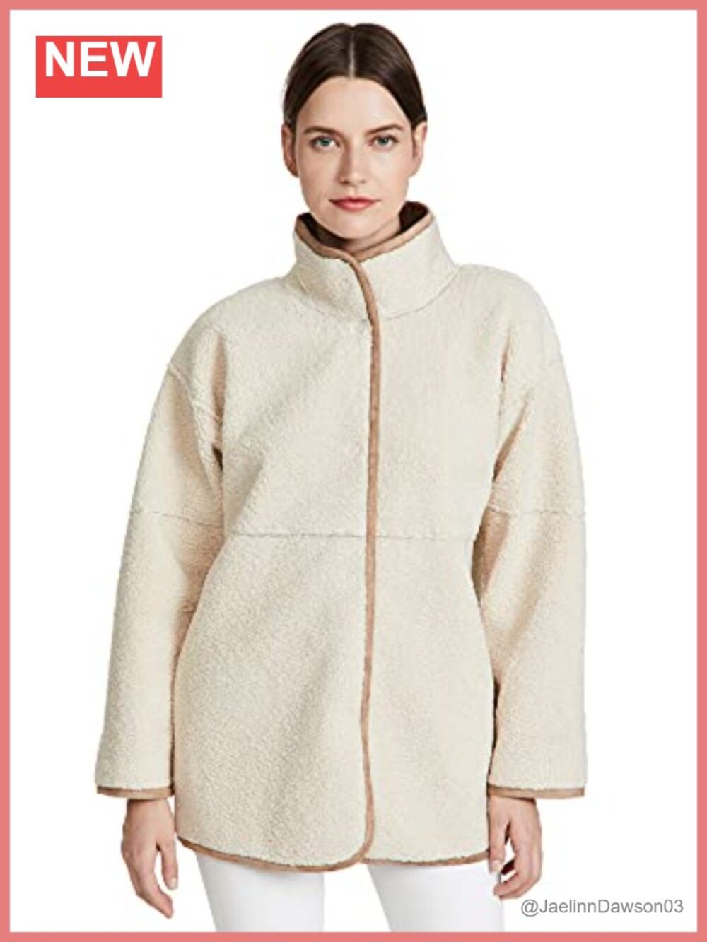 Reversible Faux Sherpa Jacket Snap Button Loose Fit Peacoat
